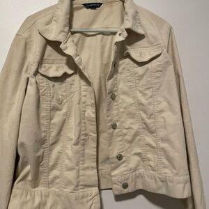 Lands' End Cream Corduroy Jean Jacket